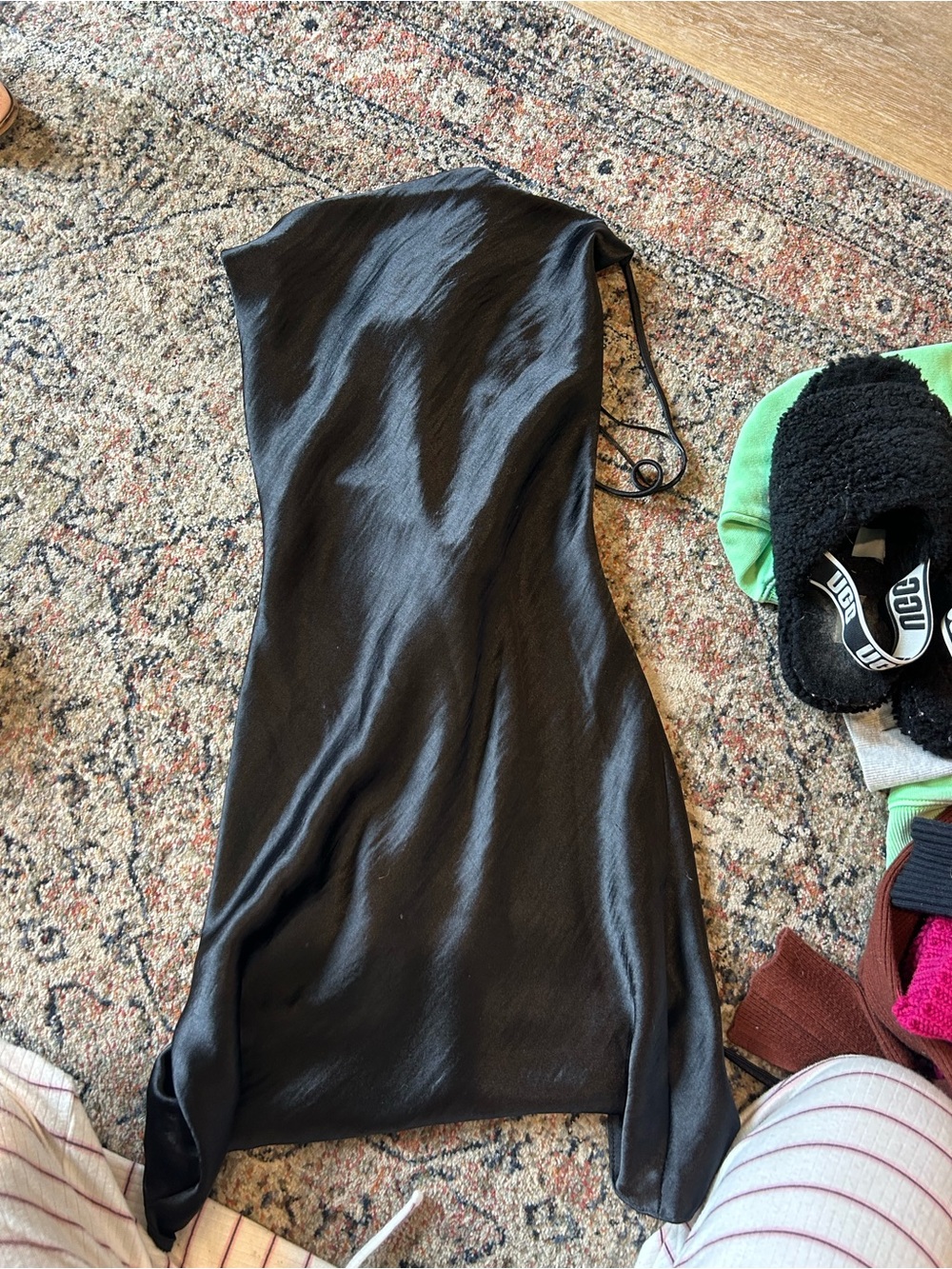 ASOS Black Satin Slip Dress